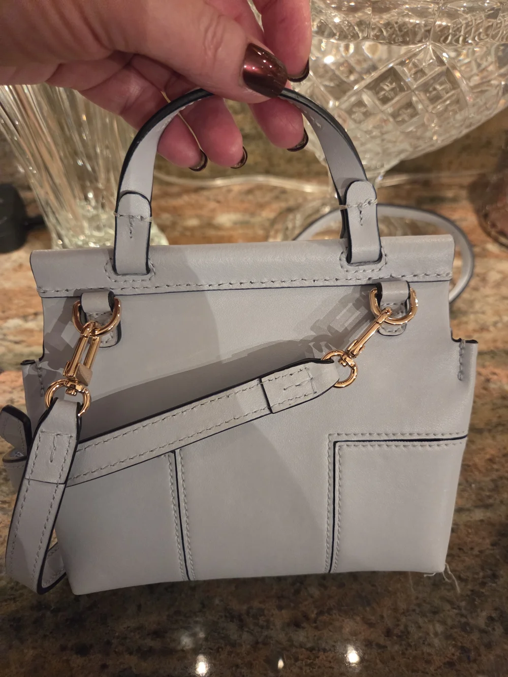 Tory Burch Light Blue Mini Top-Handle Crossbody Bag